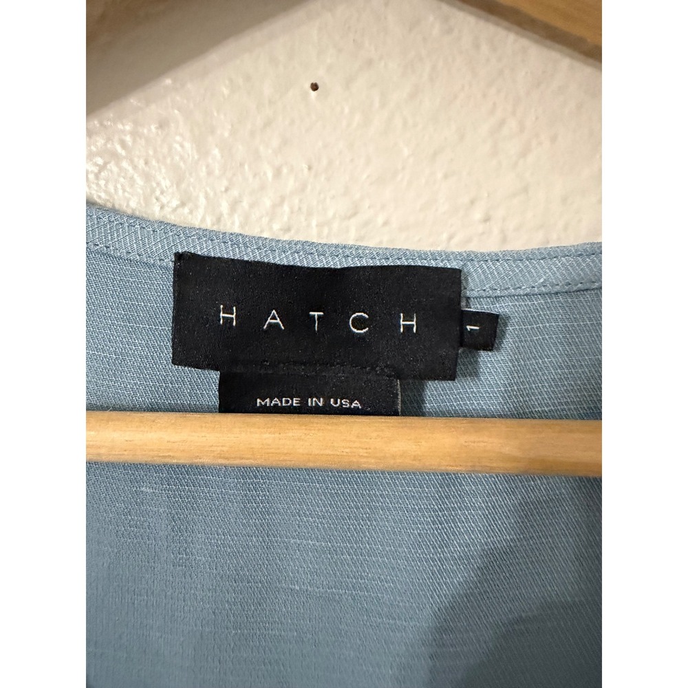 Hatch Collection Blue Tencel Linen Button Front Maternity Jumpsuit Size 1/ Small - Picture 4 of 5